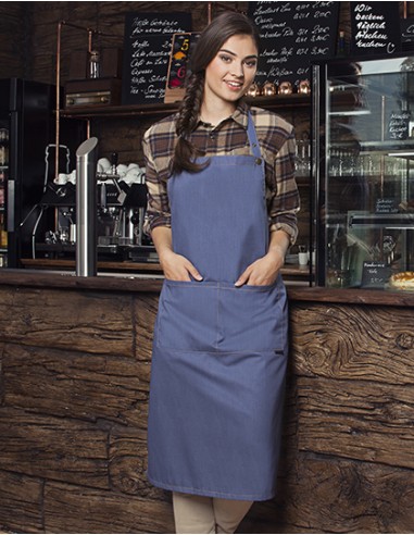 KAL-LS22-Bib Apron Jeans-Style With Pocket